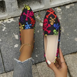 Women's Simple Flat Shoes, Elegant Point Toe Slip On Work Shoes, Lightweight & Comfortable Shoes