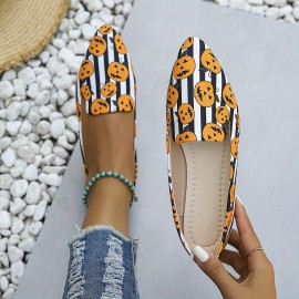 Women's Simple Flat Shoes, Elegant Point Toe Slip On Work Shoes, Lightweight & Comfortable Shoes