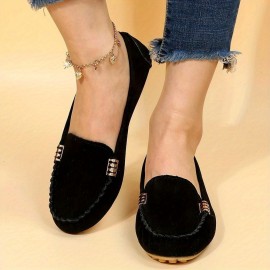 Women's Comfy Flat Shoes, Fashion Slip On Soft Sole Non Slip Shoes, Casual Walking & Driving Loafers