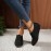 Women's Rhinestone Decor Wedge Shoes, Comfy Knitted Height Increasing Shoes, Slip On Soft Walking Shoes