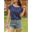 Striped Print Blouse, Casual Crew Neck Short Sleeve Simple Blouse, Women's Clothing