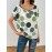 Polka Dot Crew Neck Blouse, Casual Short Sleeve Summer Comfy Blouse, Women's Clothing