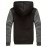 Men's Warm Fleece Hooded Jacket, Casual Color Block Jacket Coat For Fall Winter