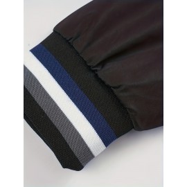Men's Casual Bomber Jacket, Trendy Windbreaker Jacket For Spring Fall