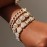 1pc Fashion Full Rhinestone Love Chain, Golden/silvery Bracelet, Street Hip Hop Style Men Women's Fashion Jewelry, Couple Bracelet