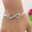 Silvery Rhinestone Infinite Bracelet 8 Number Cross Pendant Charm Blange Bracelets Infinity Bracelet Jewelry