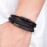 Stainless Steel Men's Leather Braided Bracelet Mens Leather Bracelet Flat Braided Leather Bracelet Mens Jewelry Mens Gift