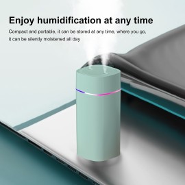 Portable Mist Humidifier, 600ml Small Desk Cool Mini Humidifier With Colorful Night Light, USB Personal Desktop Humidifiers For Office Bedroom, Travel, Plants, Auto Shut-Off, Dual Humidification Mode, Super Quiet