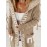 Plus Size Casual Coat, Women's Plus Letter Print Long Sleeve Open Front Hooded Cardigan With Pockets