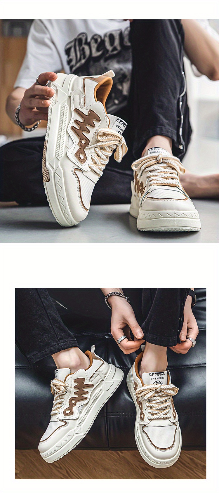 mens trendy alphabets decor skate shoes fashionable non slip sneakers mens footwear details 19