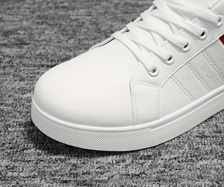 plus size mens trendy solid skate shoes comfy non slip lace up casual sneakers for mens outdoor activities details 3