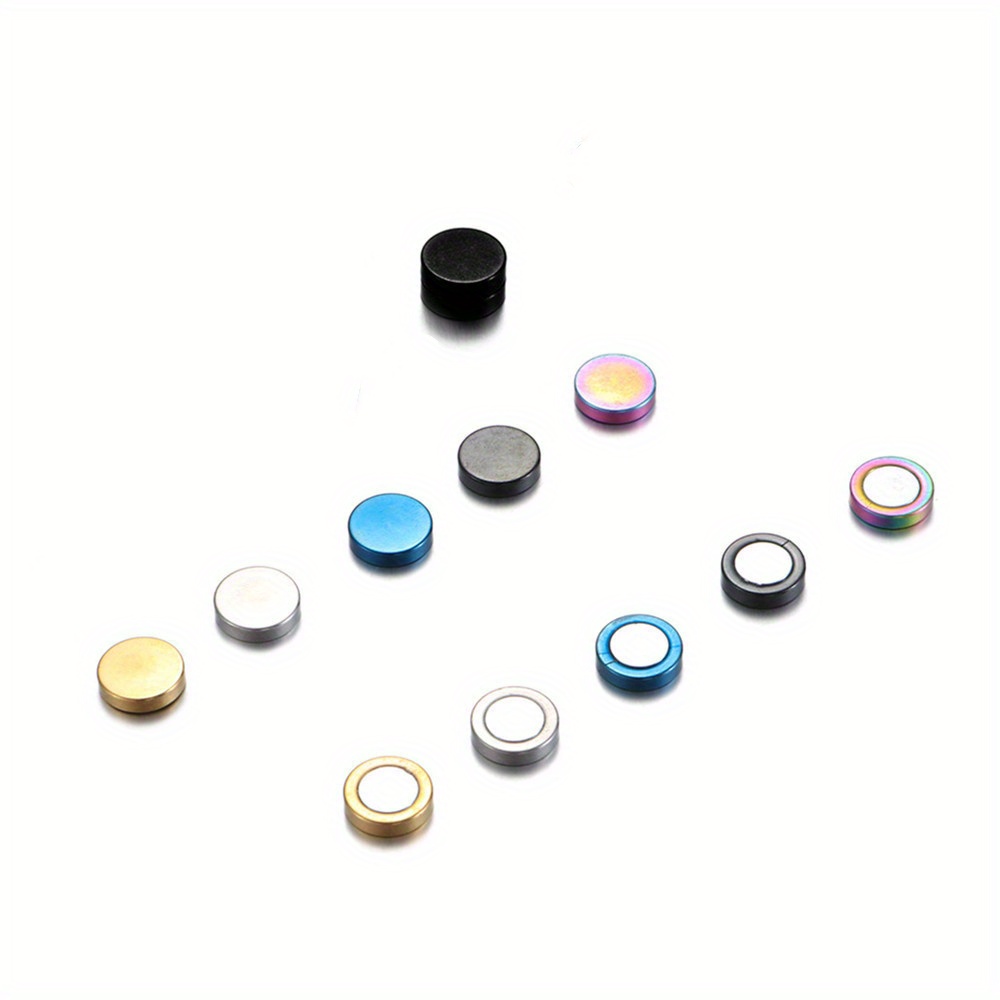 1pair of magnetic stainless steel non pierced earrings for men magnet clip earrings details 3