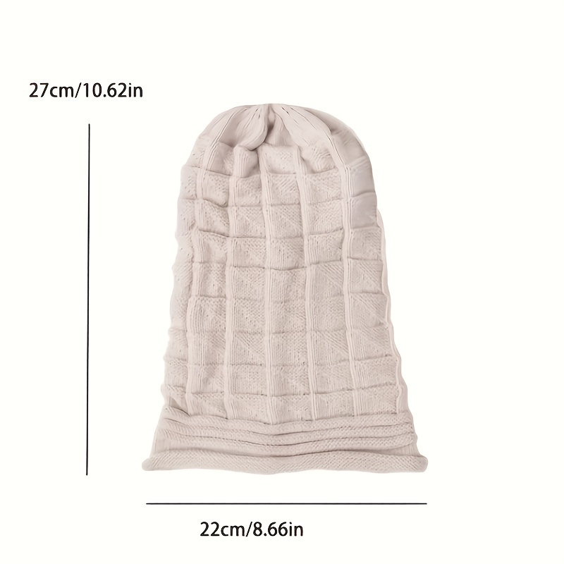 oversized slouchy beanie solid color winter knit hat elastic skull cap striped knitted warm ski hats beanies for women outdoor details 3