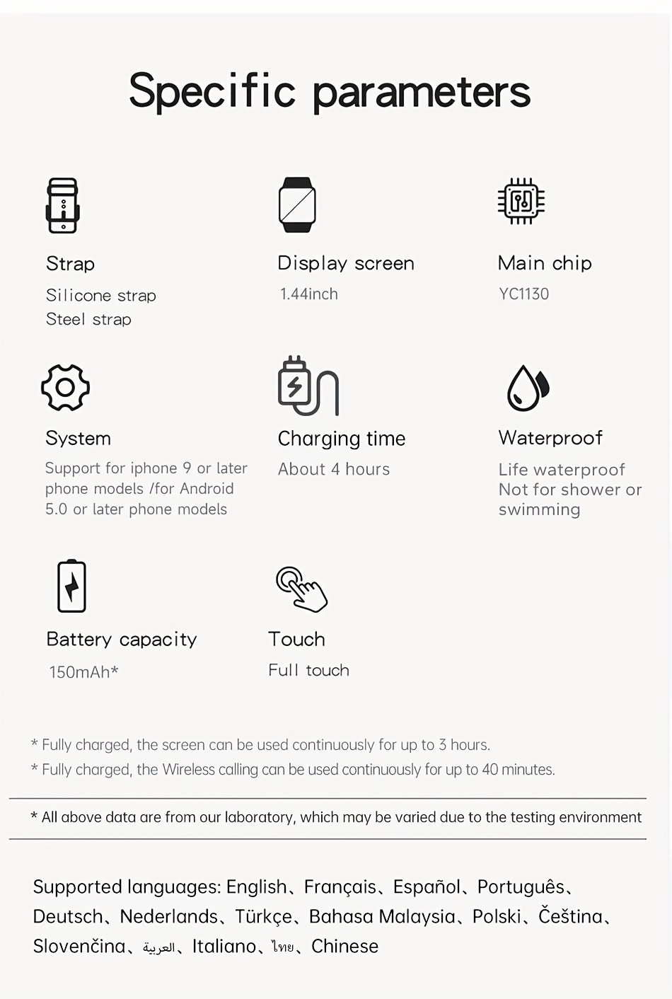 2023 new mens and womens sports smart watch gift counting calories step caloric call information prompt multi function smart watch wireless connection is applicable to android ios phone details 9