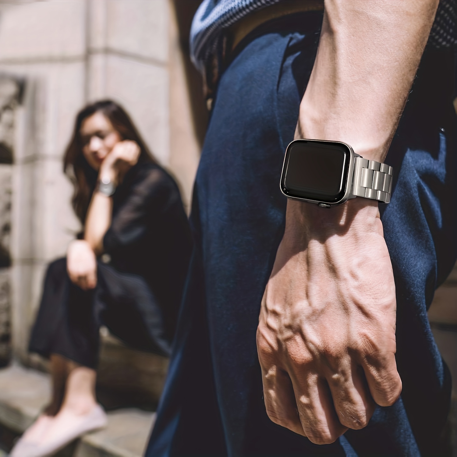 compatible with apple watch band 42mm 44mm 45mm 49mm 38mm 40mm 41mm stainless steel watch band with case for apple watch series 8 7 6 5 4 3 2 1 se se2 ultra 42mm 44mm 45mm without watch details 6